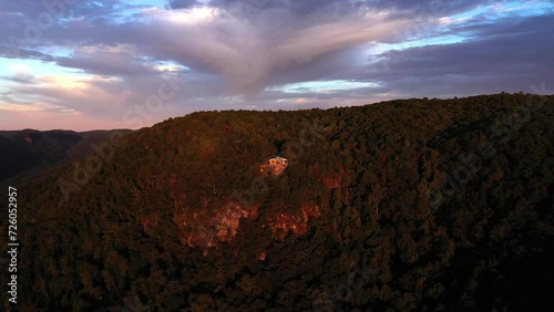 Drone Clip of Pretty Place Chapel, Front, Cliff-side View. Fred W. Symmes Chapel, Cleveland, SC photo