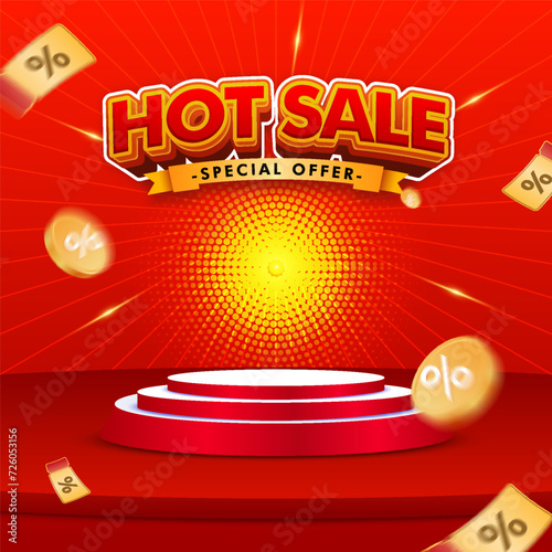 Discount sale promotion event banner template and social media post
