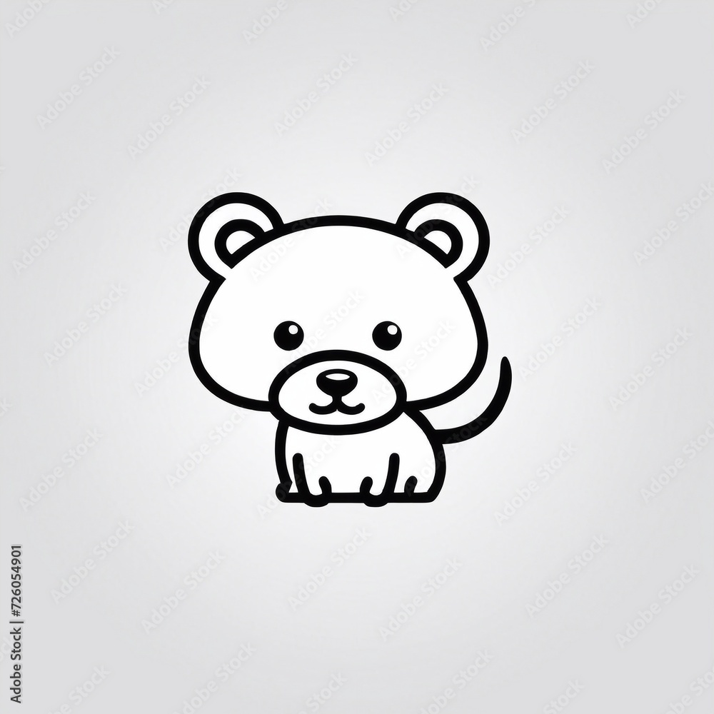 Obraz premium Bold Monochromatic Animal Vector Icon