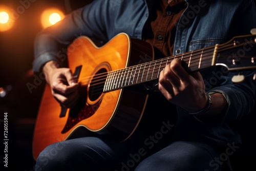 Man Playing Acoustic Guitar.