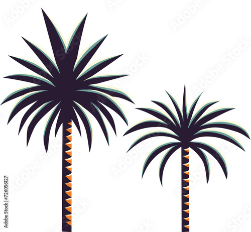 Date palm tree. Vector illustration of flat design