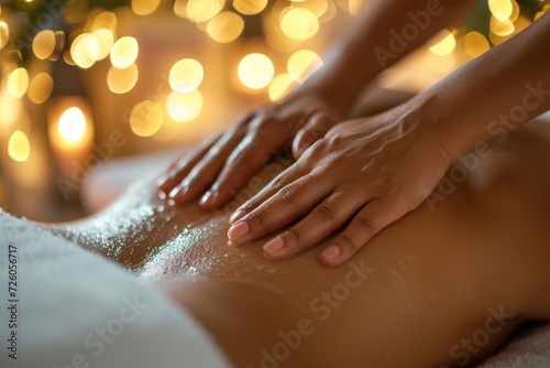 Wallpaper Mural Body massage with golden oil against candle light. Torontodigital.ca