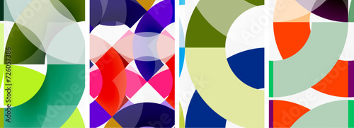 Set of circle lines poster backgrounds. Vector illustration For Wallpaper  Banner  Background  Card  Book Illustration  landing page