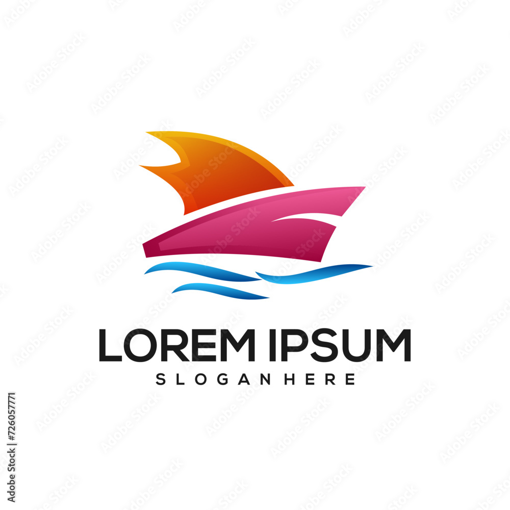 Ship logo gradient colorful Ship logo gradient colorful