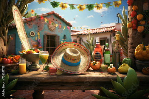 Cinco de Mayo is a holiday in Mexico. 3d illustration