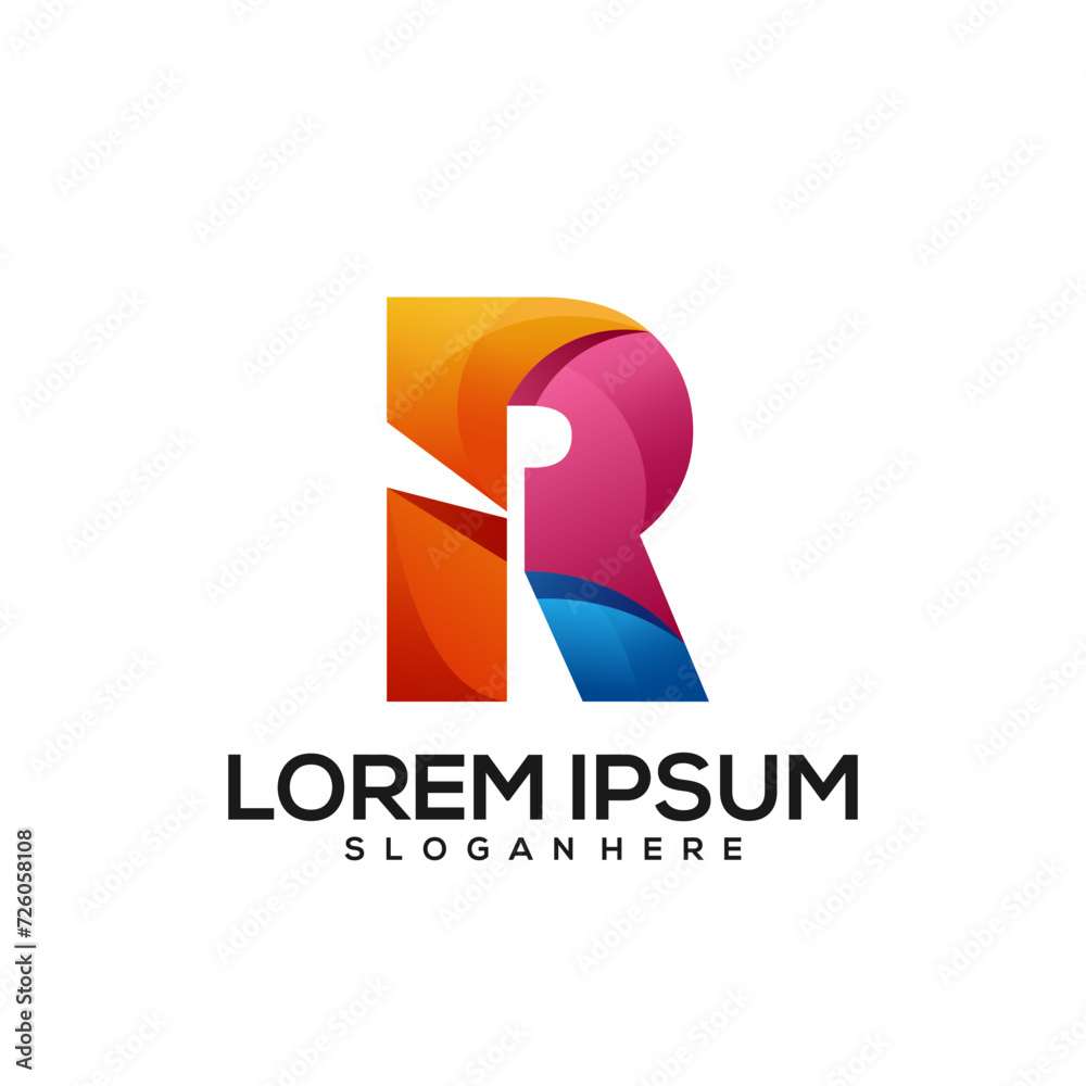 Letter design colorful gradient Letter design colorful gradient