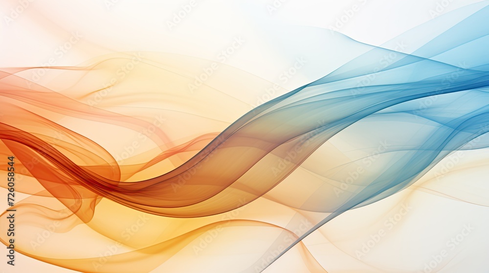 Blue, Orange, and Yellow Swirl of Smoke, Minimalist Abstract Gradient, Wavy Smooth Flowing Lines on White Background, Graceful Forms, Ethereal, Clean Lines, Pure Forms, Seamless Pattern Art Blue, Orange, and Yellow Swirl of Smoke, Minimalist Abstract Gradient, Wavy Smooth Flowing Lines on White Background, Graceful Forms, Ethereal, Clean Lines, Pure Forms, Seamless Pattern Art