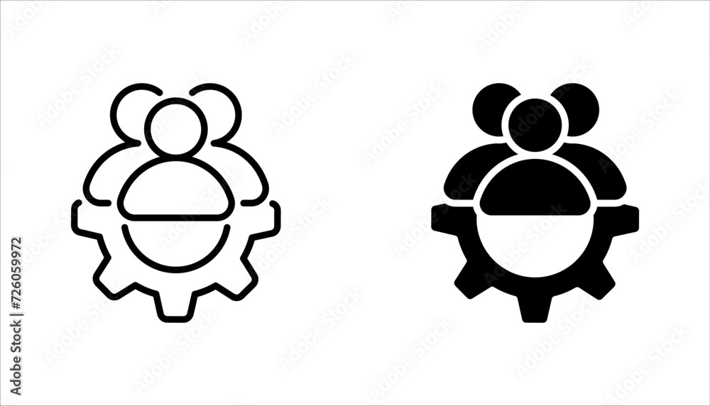 management Icon set. Teamwork management icon vector illustration on white background