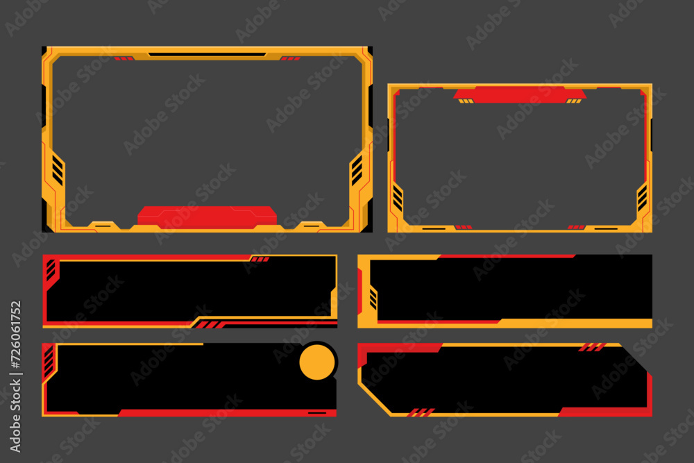 Obraz premium Modern frame screen twitch panel overlays for streamer and gamers