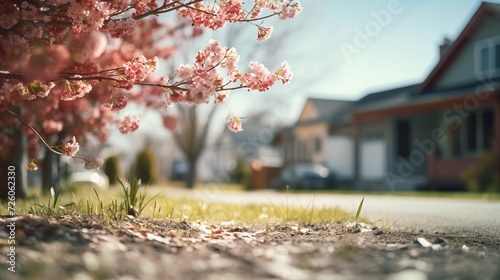 이른 봄, 앞 마당, 벚꽃, 교외 photo
