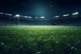 Grass with blurred background of stadium at night