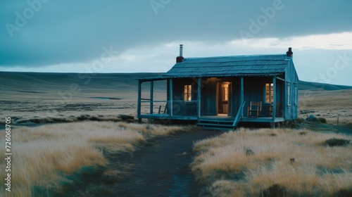 wooden cabin in an icelandic landscape © santiago