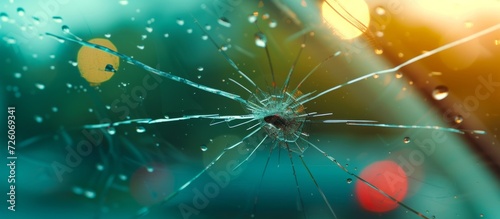 Service agent fixes hazardous windshield crack on-site at no cost, without replacing glass. photo