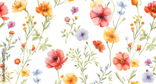 flowers with watercolor background