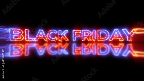 Black Friday Sale  text sign in electricity visual effect motion animation