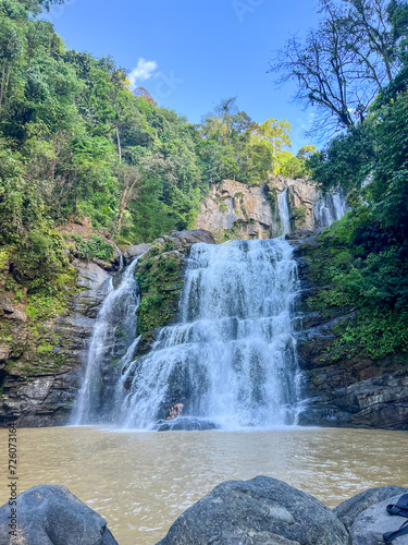 Nauyaca waterfall and water pool  Costa Rica 