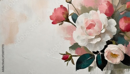 薔薇　ばら　バラ　花　壁紙　背景　テクスチャ　アート　油絵　ペイント　イラスト　AI生成画像 photo