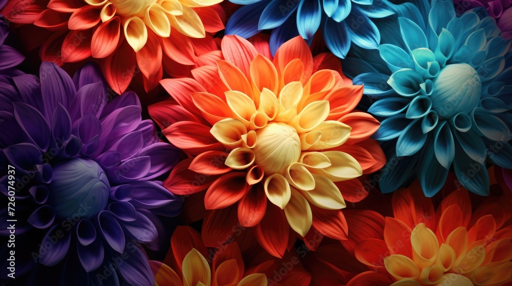 colorful flowers abstract background