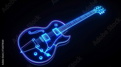 neon electric blue guitar
