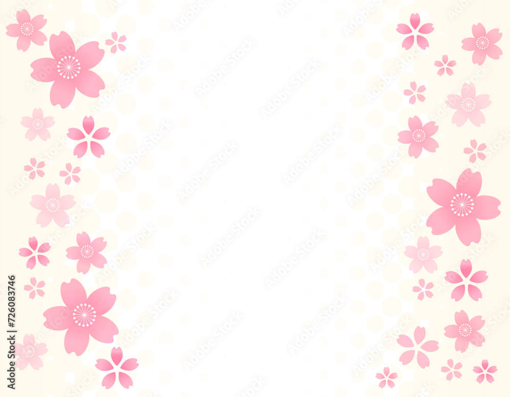 モダンな桜のフレーム素材　3