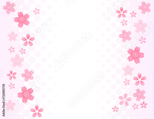 レトロポップな桜のフレーム素材　1