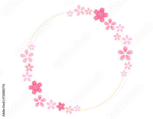 和風な桜のラウンドフレーム素材