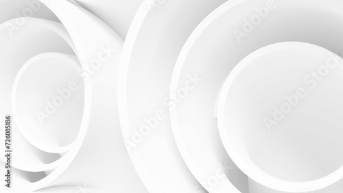 Abstract White Circle Pipe Futuristic Background 