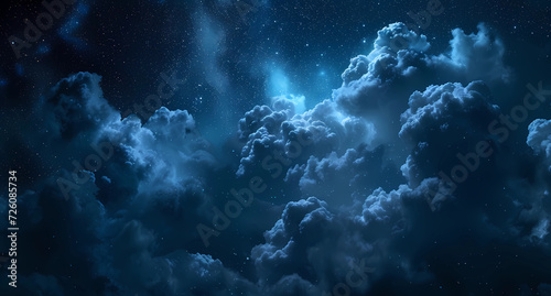 cloudy sky dark blue at night