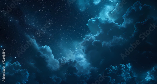 cloudy sky dark blue at night