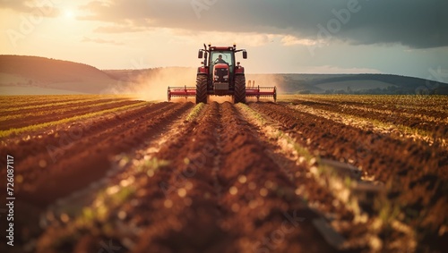 Tractors and tillage machines are tilling large areas of land and reducing labor costs  Agricultural industry
