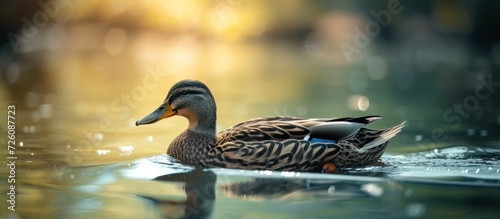 Mallard spotted in a Southern California ecological reserve, swimming.