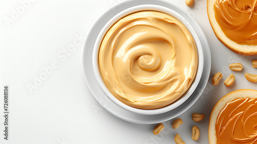 delicious peanut butter on solid white background illustration