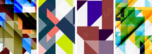 Triangle poster set for wallpaper, business card, cover, poster, banner, brochure, header, website