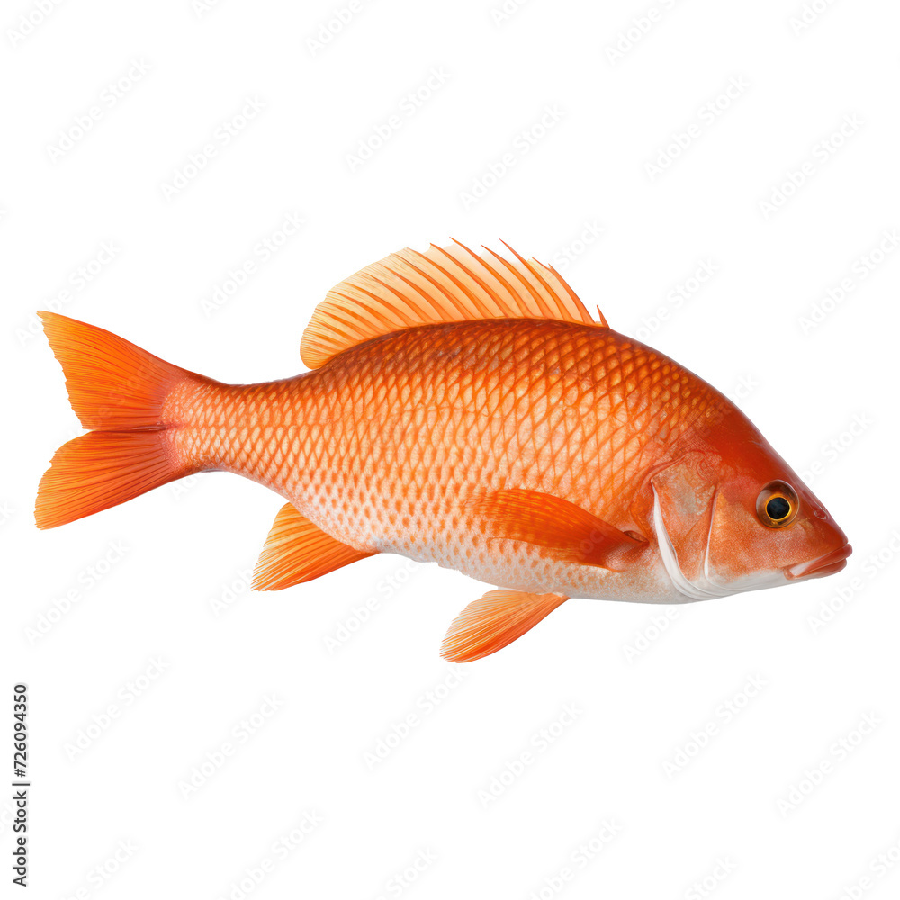 side view of a real fish  on transparency background PNG
