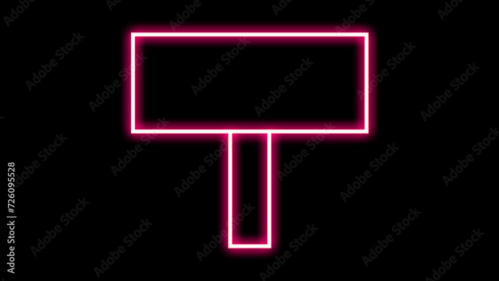 Road traffic sign.3D Neon Signboard. Bright signage. Photo neon road traffic signs Road traffic sign.3D Neon Signboard. Bright signage. Photo neon road traffic signs
