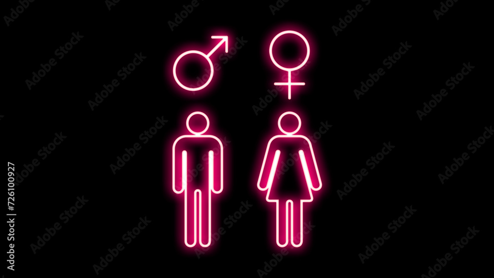 Male Femal neon icon on black background. Photo neon male symbol isolated icon illustration. Neon glowing icons of lesbian and homosexual gender Male Femal neon icon on black background. Photo neon male symbol isolated icon illustration. Neon glowing icons of lesbian and homosexual gender