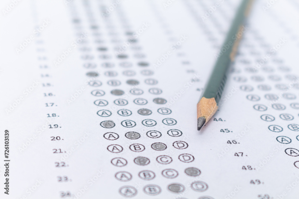 Entrance exam or public competition with a pen. Entrance exam or public competition with a pen.