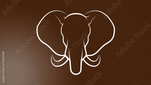 logo of an elephant facing in outline