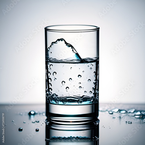 glass of water with ice