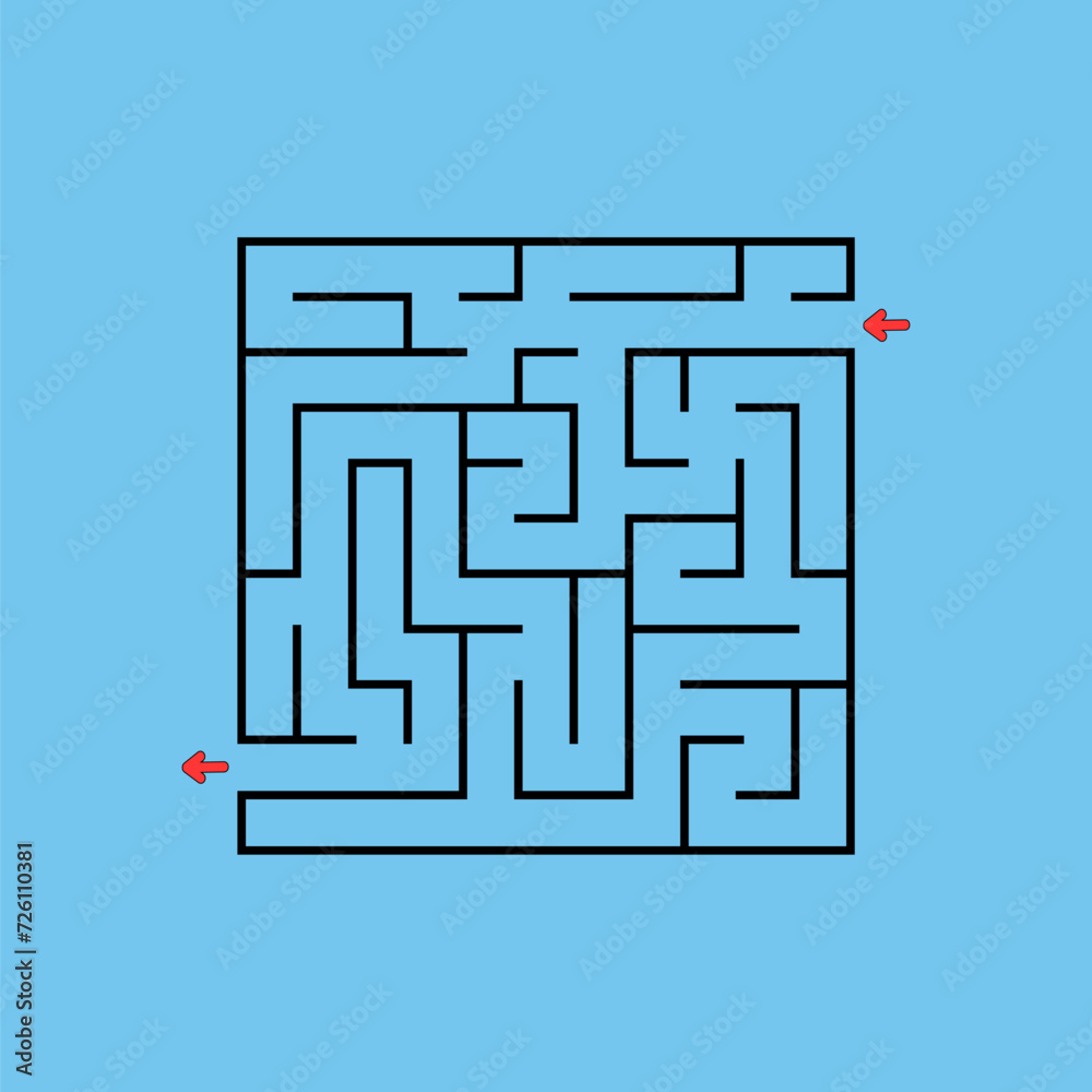 Abstract square maze. Game for kids. Puzzle for children. Labyrinth conundrum. Find the right path. Vector illustration. Abstract square maze. Game for kids. Puzzle for children. Labyrinth conundrum. Find the right path. Vector illustration.