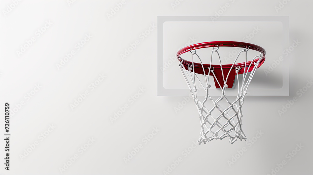 Basketball Hoop over white background,