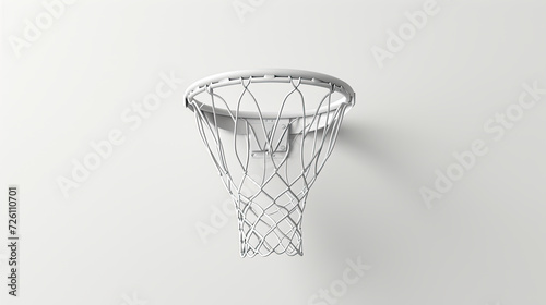 All white Basketball Hoop icon over white background. Basketball, March Madness and college Basketball concept © berkeley