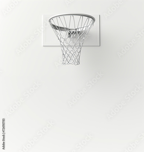 All white Basketball Hoop icon over white background. Basketball, March Madness and college Basketball concept. Area for text below. © berkeley
