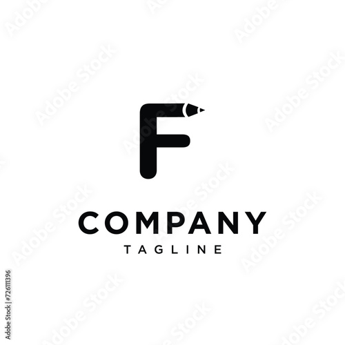 Letter F Pecil Logo icon vector template