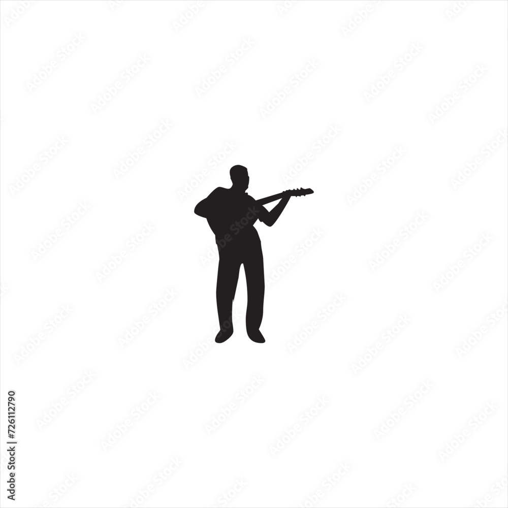 Illustration vector graphic of play guitar icon