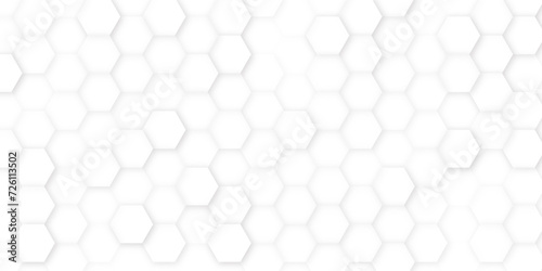 Abstract white background of Embossed surface Hexagon, Honeycomb modern pattern concept, Creative light and shadow style. Geometric mesh minimal clean gradient color for wallpaper © Mst