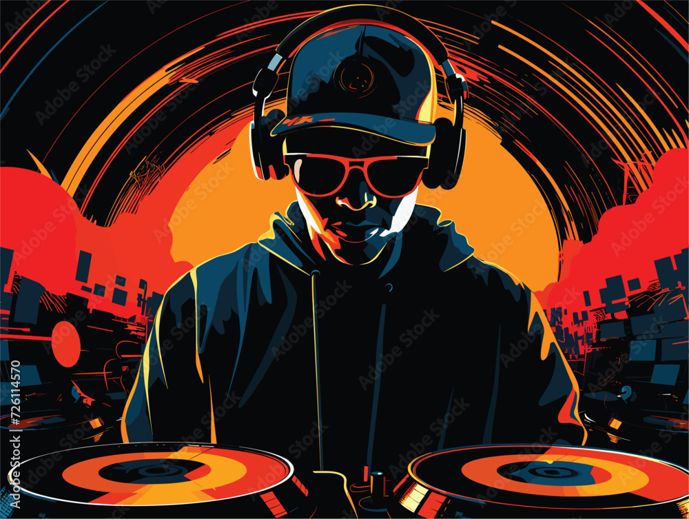 dj man with night party