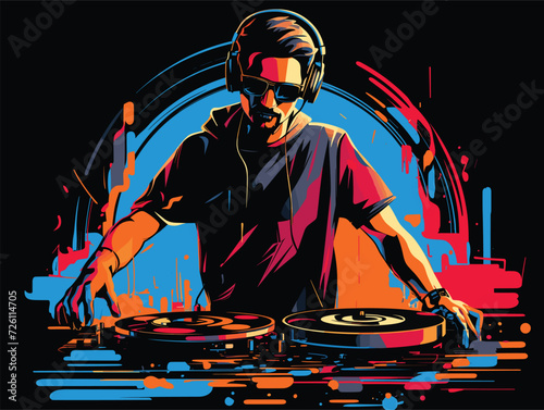 dj man with night party
