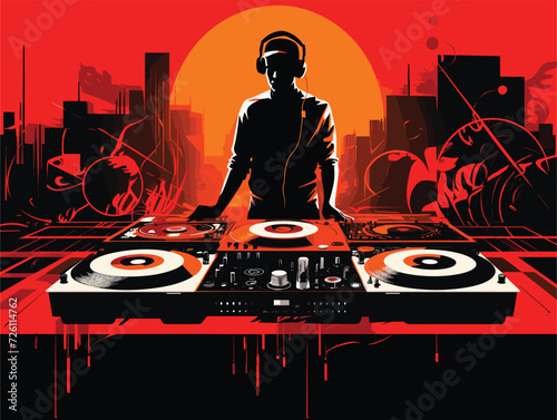 dj man with night party