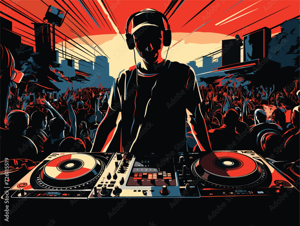 dj man with night party